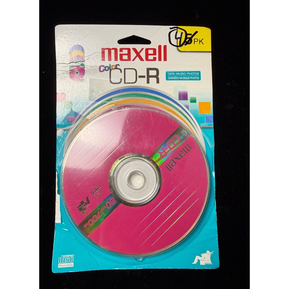 Maxell Color CD-R 80 Min 700MB Blank Recordable Discs 4 Pack
